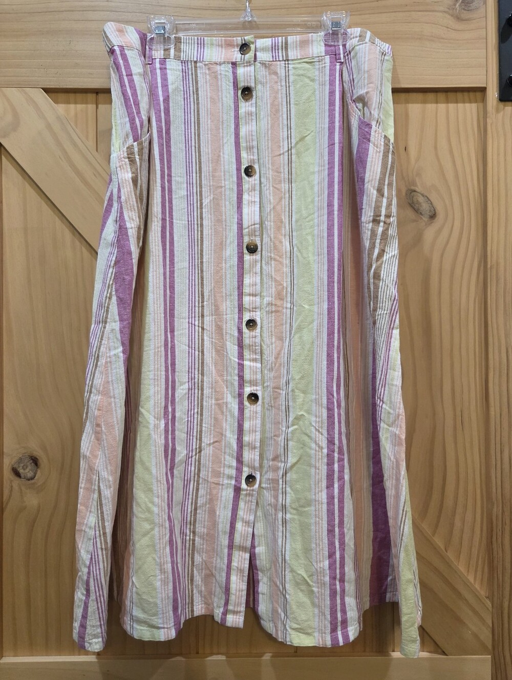 NWT | St Johns Bay Striped Button Front Skirt | XXL